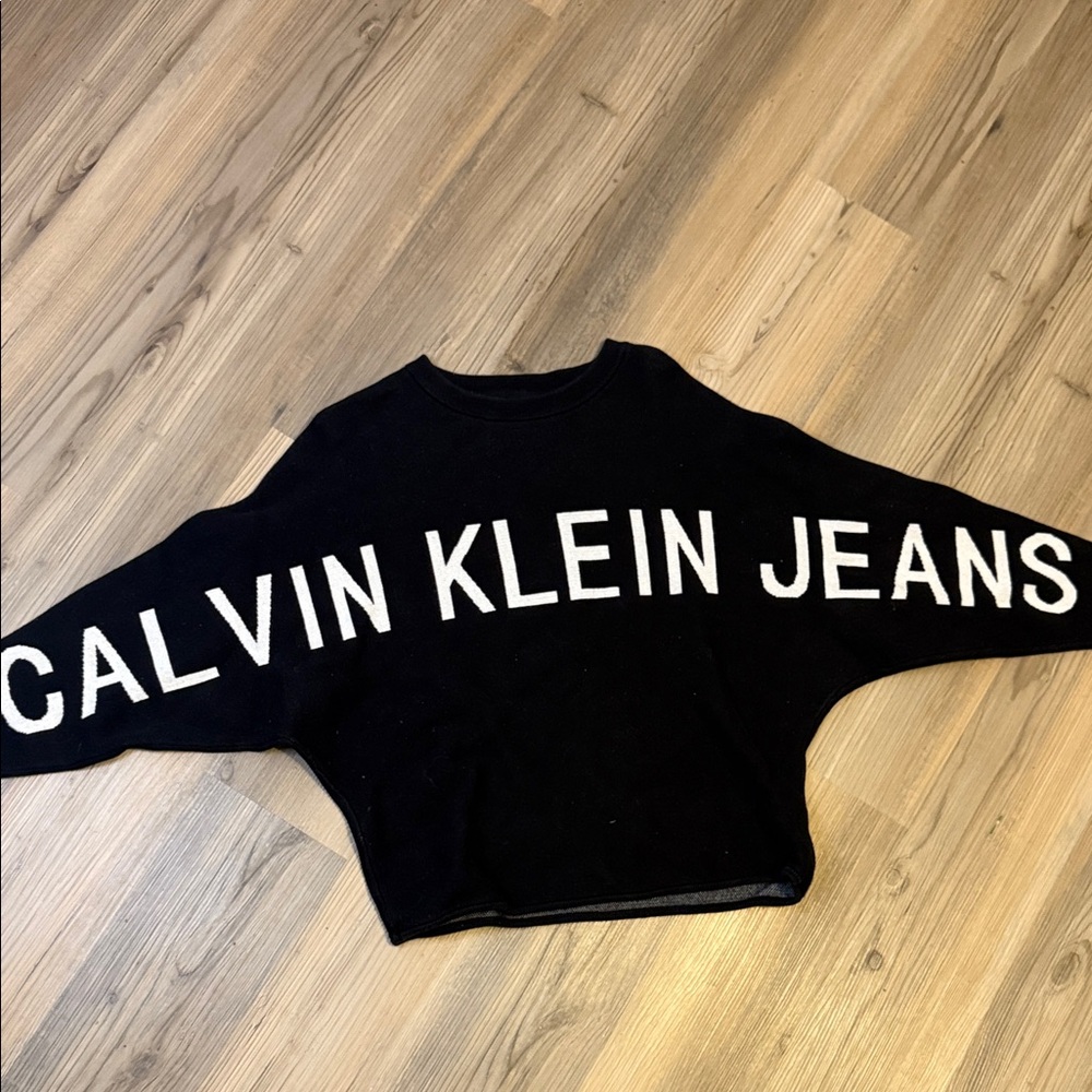 Calvin Klein Jeans Black Pullover with White Logo